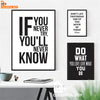 Self Motivation Quotes Wall Art Canvas Painting Nordic Posters And Prints Black White Wall Pictures For Living Room Decor