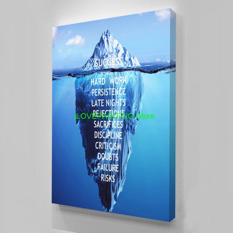 HD Printed 1 piece Canvas self inspirational quotes Quote Poster Ice Mountain Underwater Painting self motivation quotes