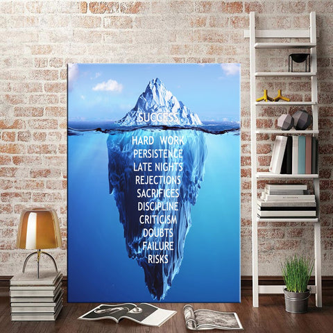 HD Printed 1 piece Canvas self inspirational quotes Quote Poster Ice Mountain Underwater Painting self motivation quotes